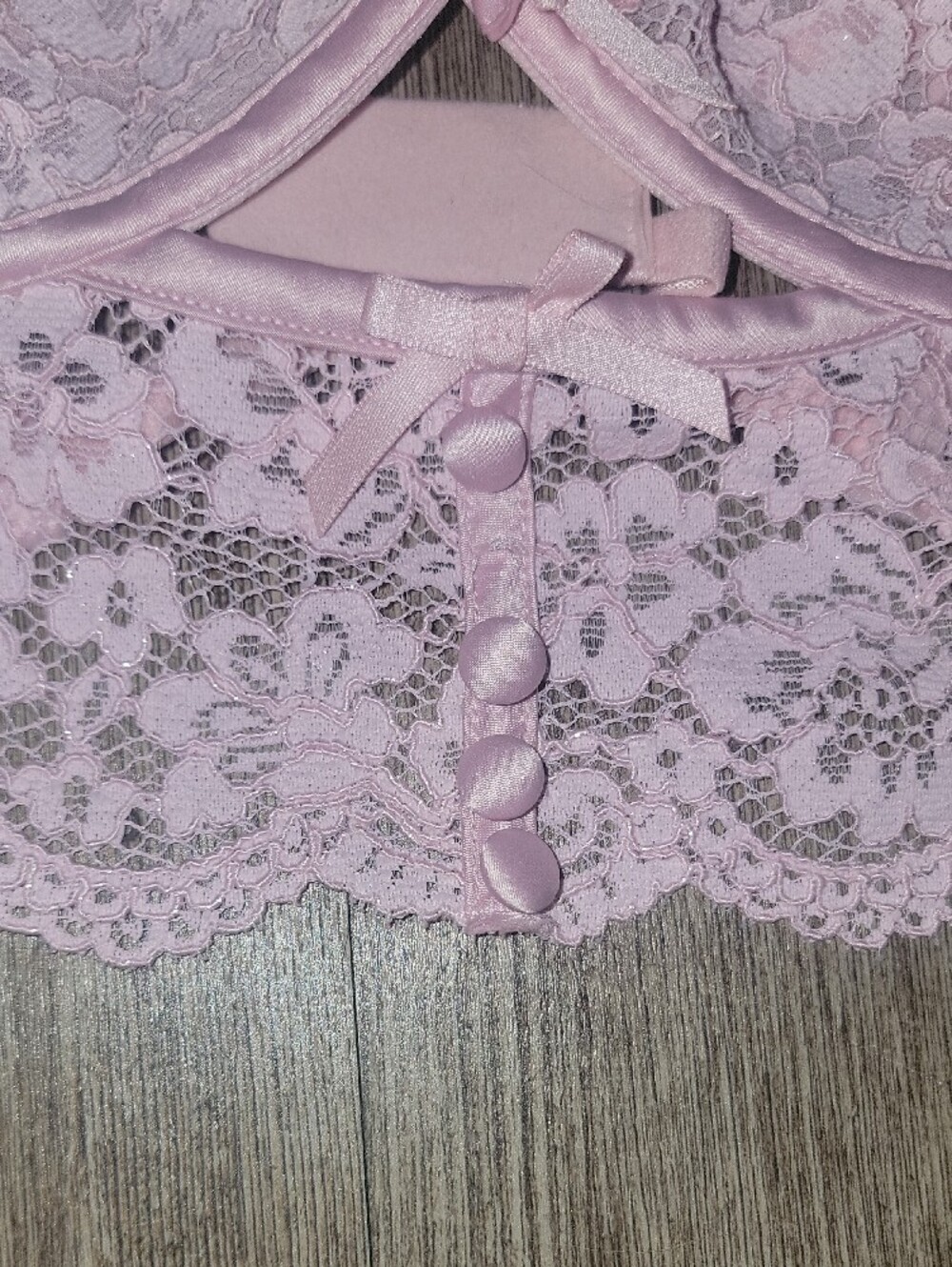 For Love And Lemons Pale Pink Lace Longline Bralette - Picture 2 of 4